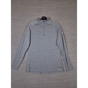 Eddie Bauer Womens Jacket Large Gray Merino Wool First Ascent Baselayer Ski Hike